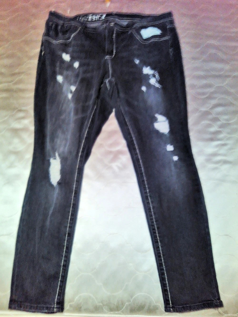 Black Distressed Skinny Jeans